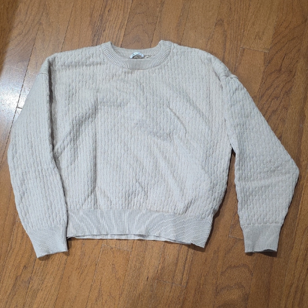 Zyia Active  Youth Textured Cream Crewneck‎ Sweater